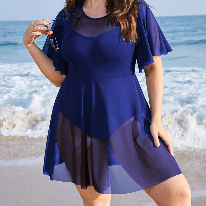 Plus size one piece swimsuit hot spring beach vacation