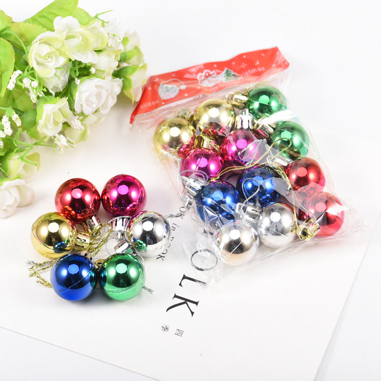 24pcs Christmas tree decoration electroplating bright colored balls