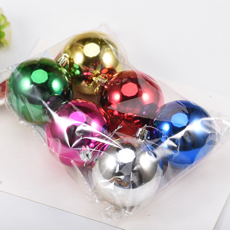 24pcs Christmas tree decoration electroplating bright colored balls