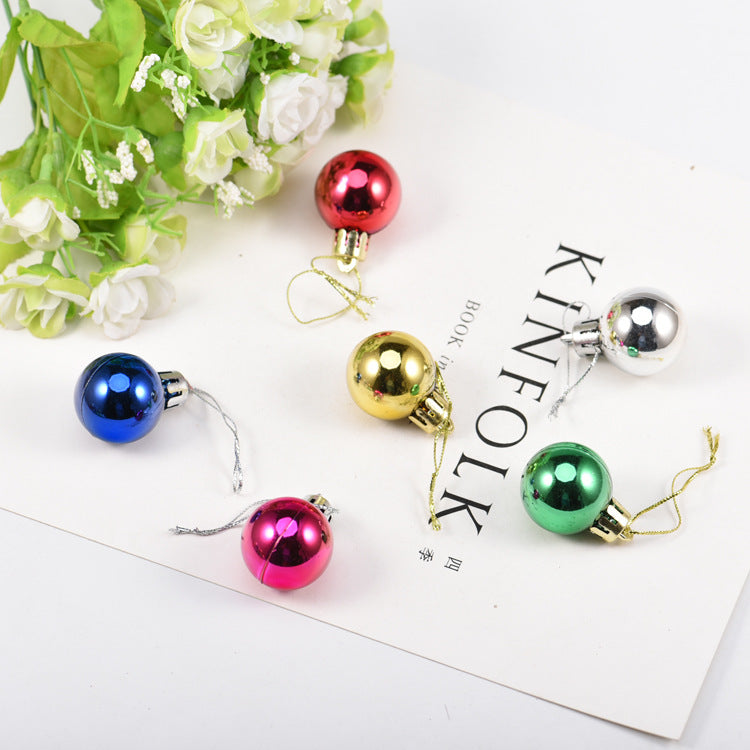 24pcs Christmas tree decoration electroplating bright colored balls