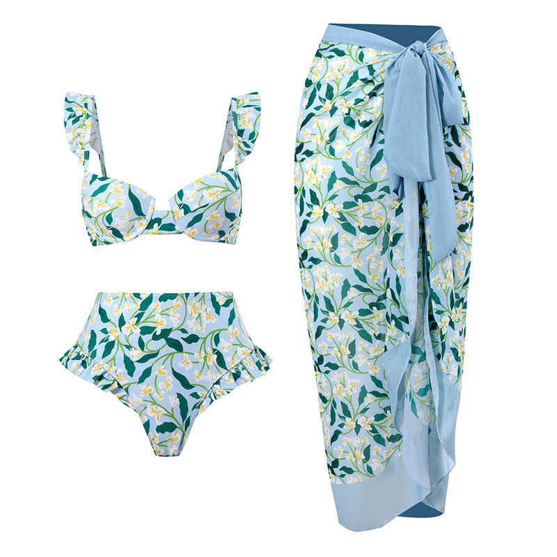 Floral Print Tummy Control Swimsuit Set