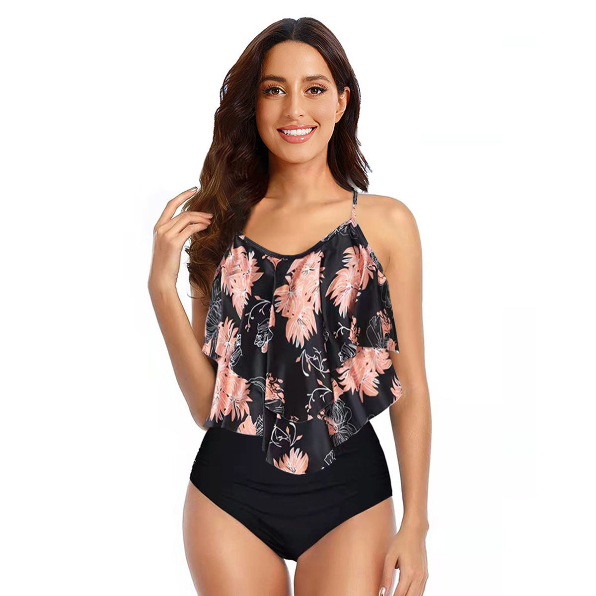 Lotus leaf two-piece swimsuit tankini
