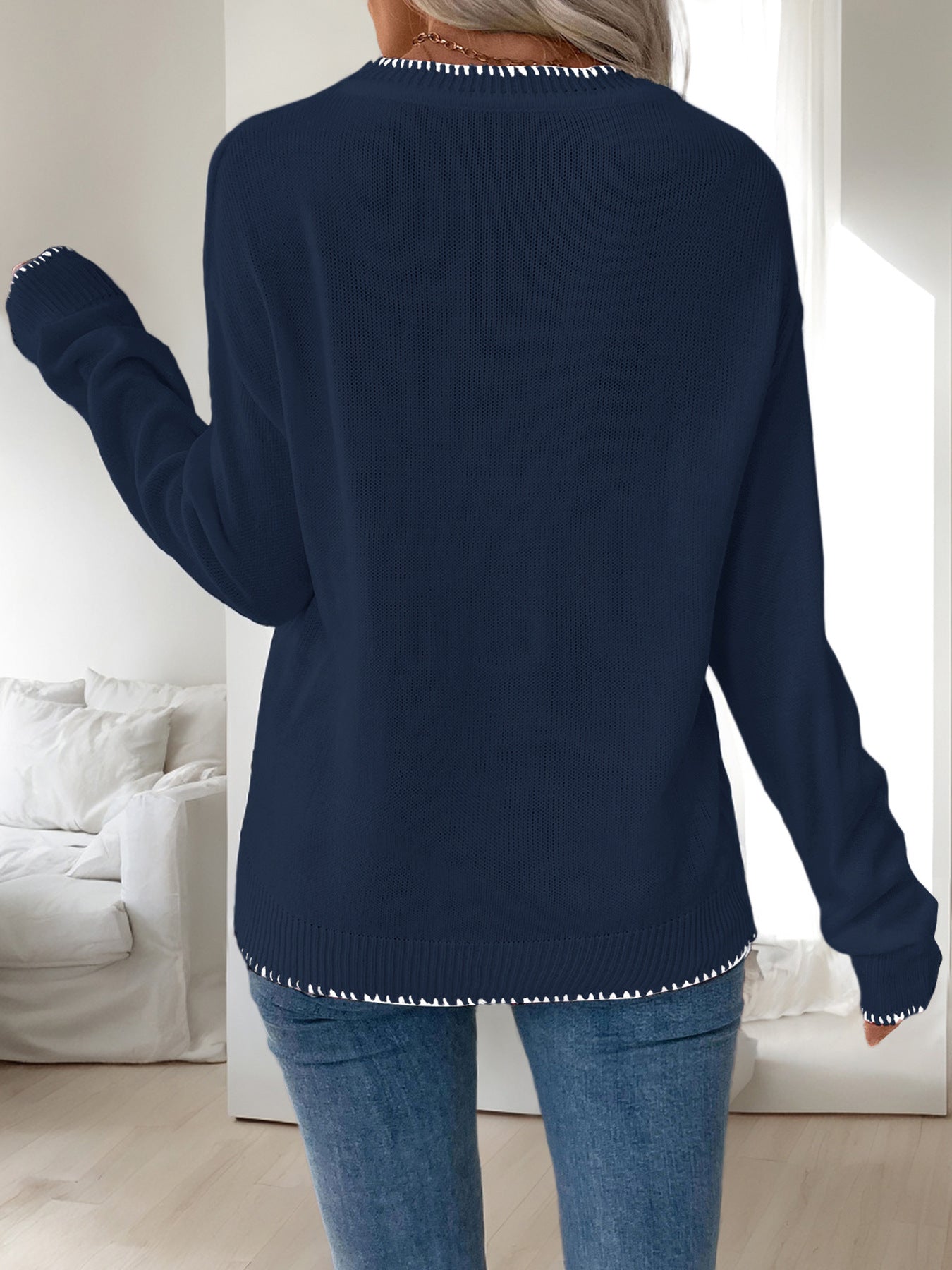 Oversized Round Neck Christmas Sweater