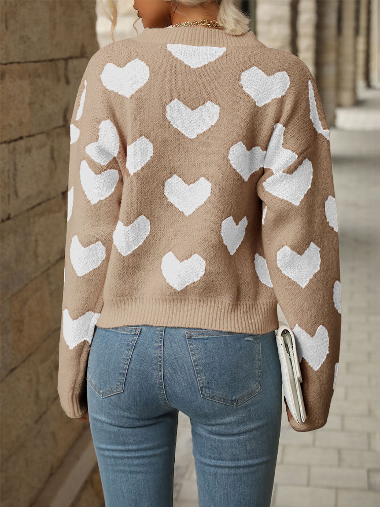 Heart Print Sweater