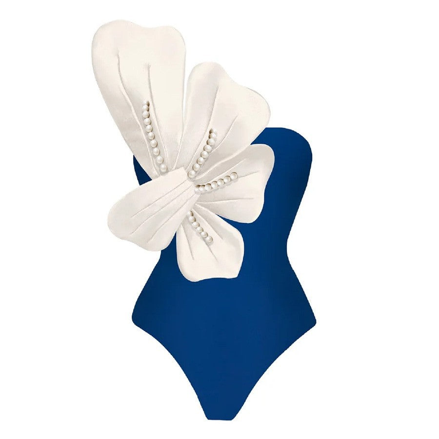 One-shoulder swimsuit set designed by independent designers