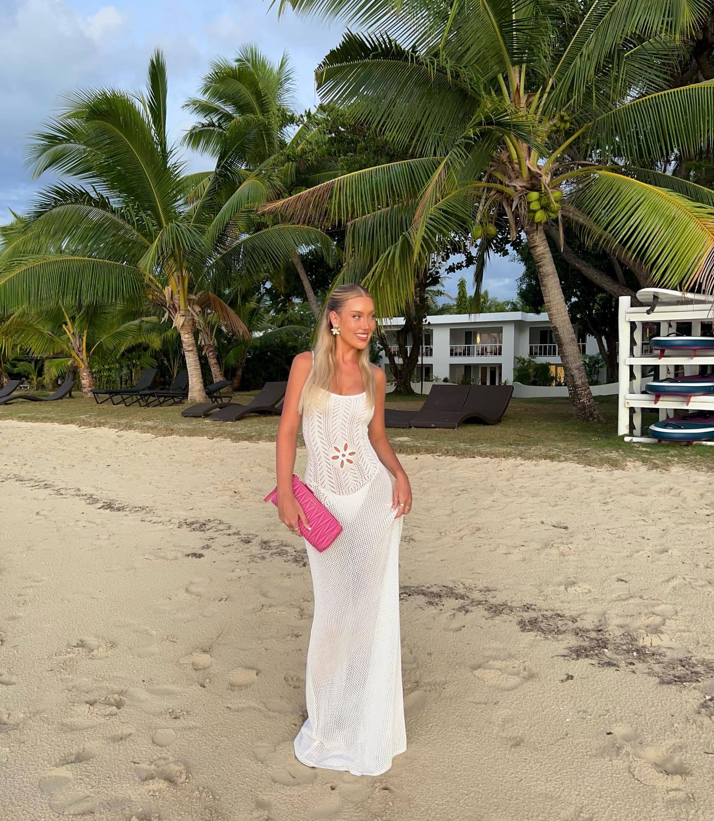 Crocheted Flower Hollow Beach Dress