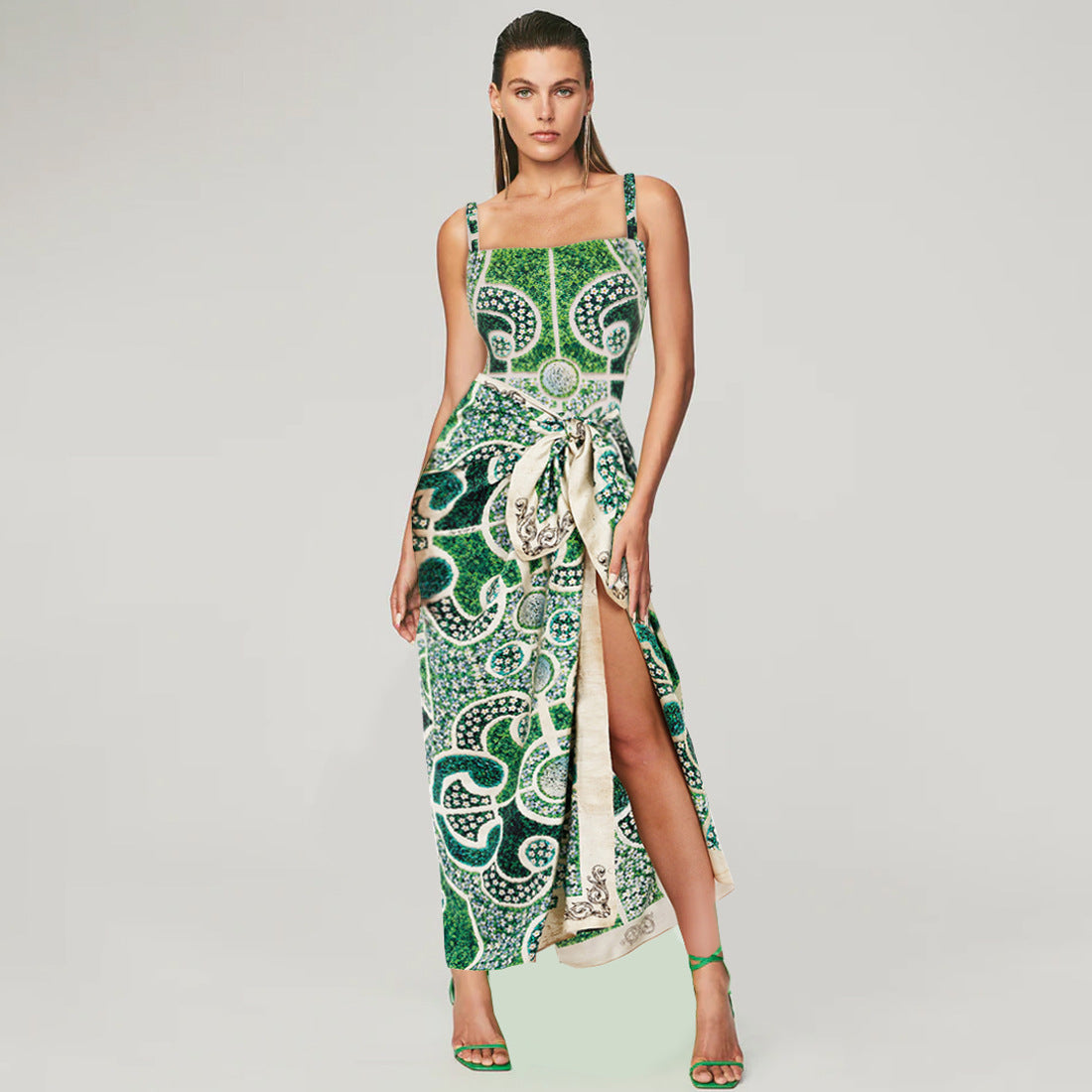 Green printed One Piece Swimsuit bathsuit