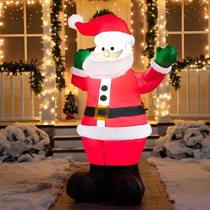 6 FT Christmas Inflatable Santa with Build in LEDs