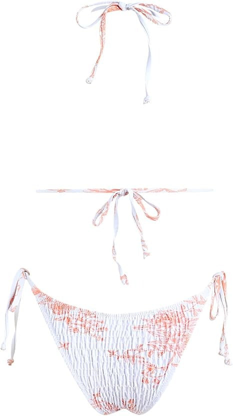 Women's Trending Scoop Triangle Print Smocked Bikini
