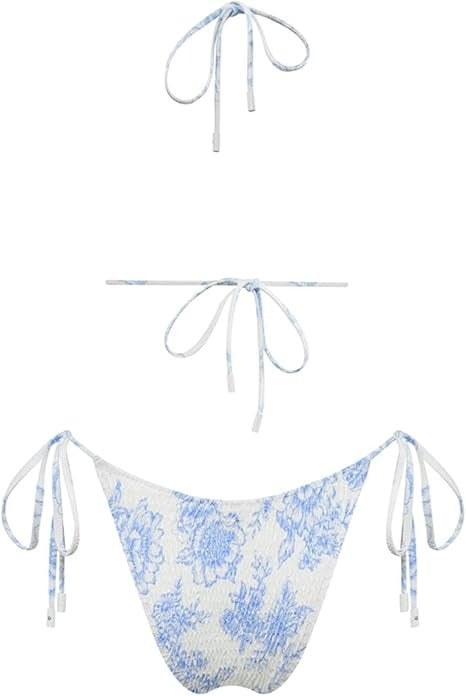 Women's Trending Scoop Triangle Print Smocked Bikini