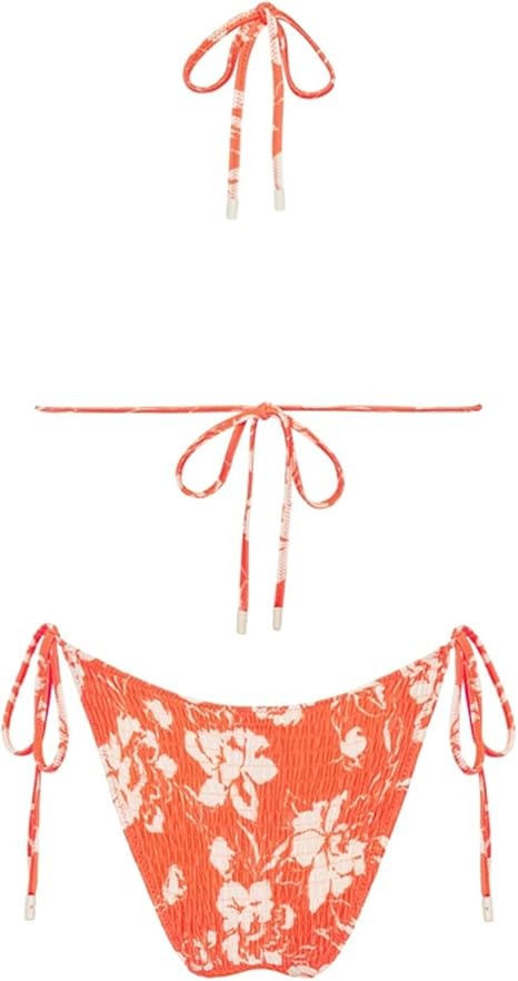 Women's Trending Scoop Triangle Print Smocked Bikini