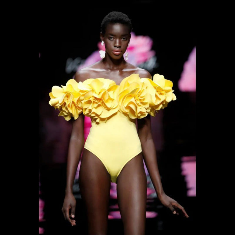 3D Flower One-piece Swimsuit Swimwear