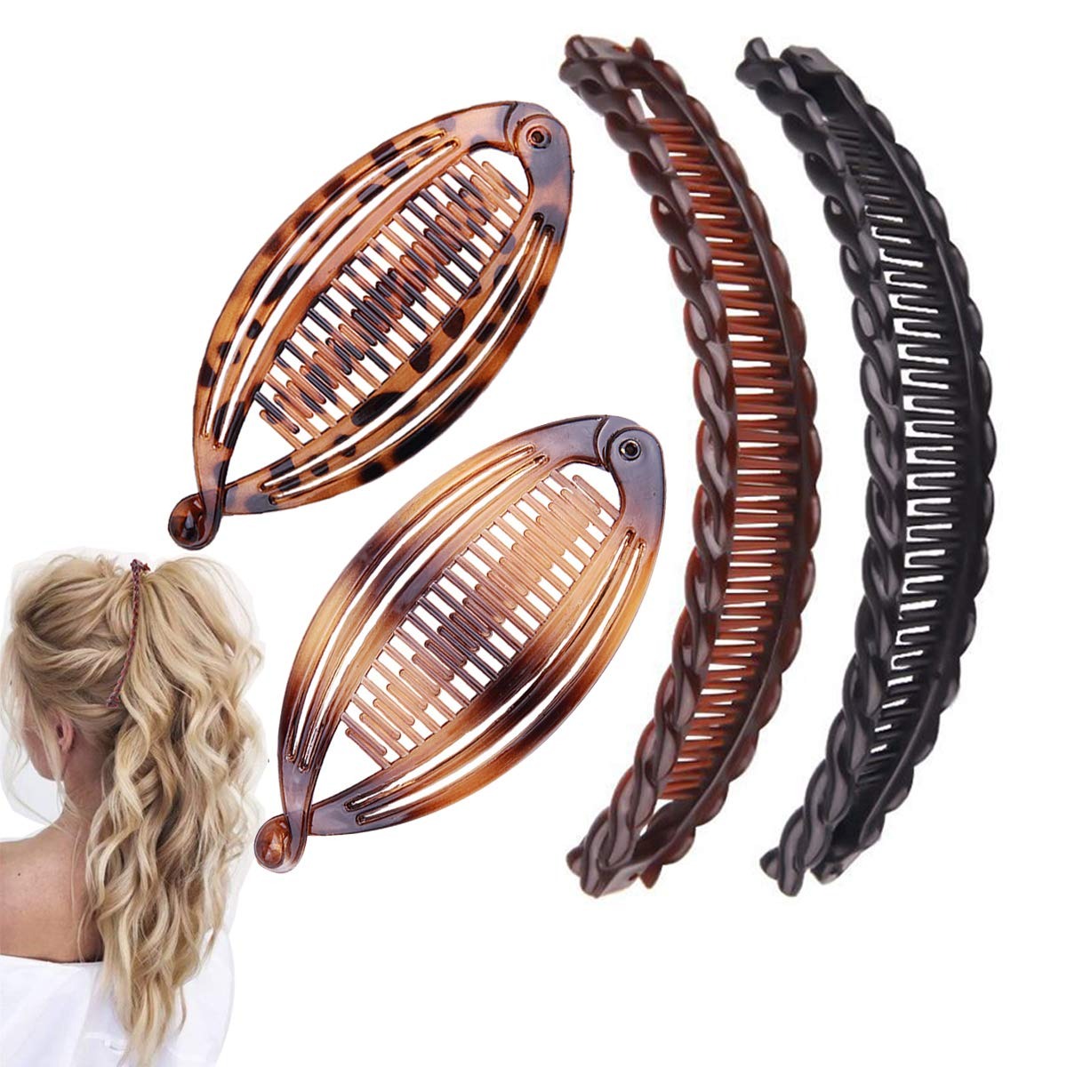 4pcs Vintage Fishtail Hair Clips Set