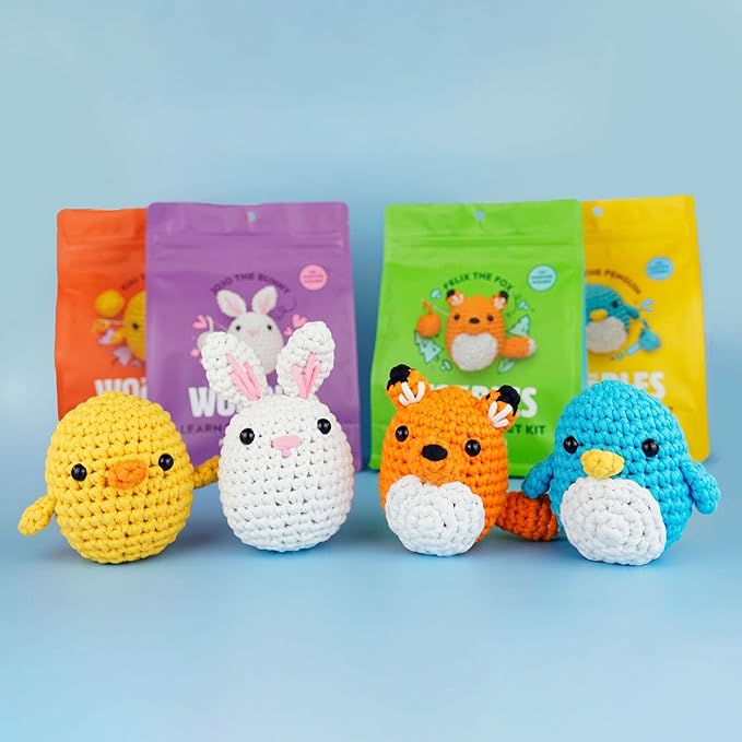 The WALD Beginners Crochet Kit with Easy Peasy Yarn as seen on Shark Tank - with Step-by-Step Video Tutorials - Pierre The Penguin