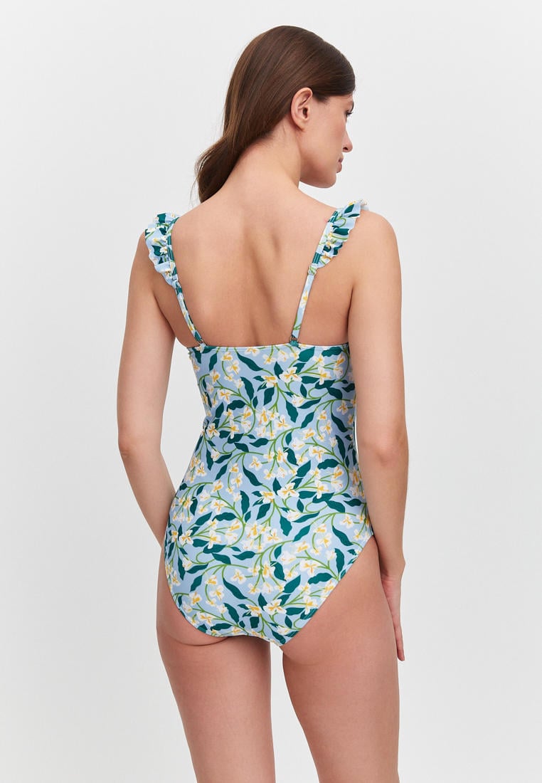 Floral Print Tummy Control Swimsuit Set