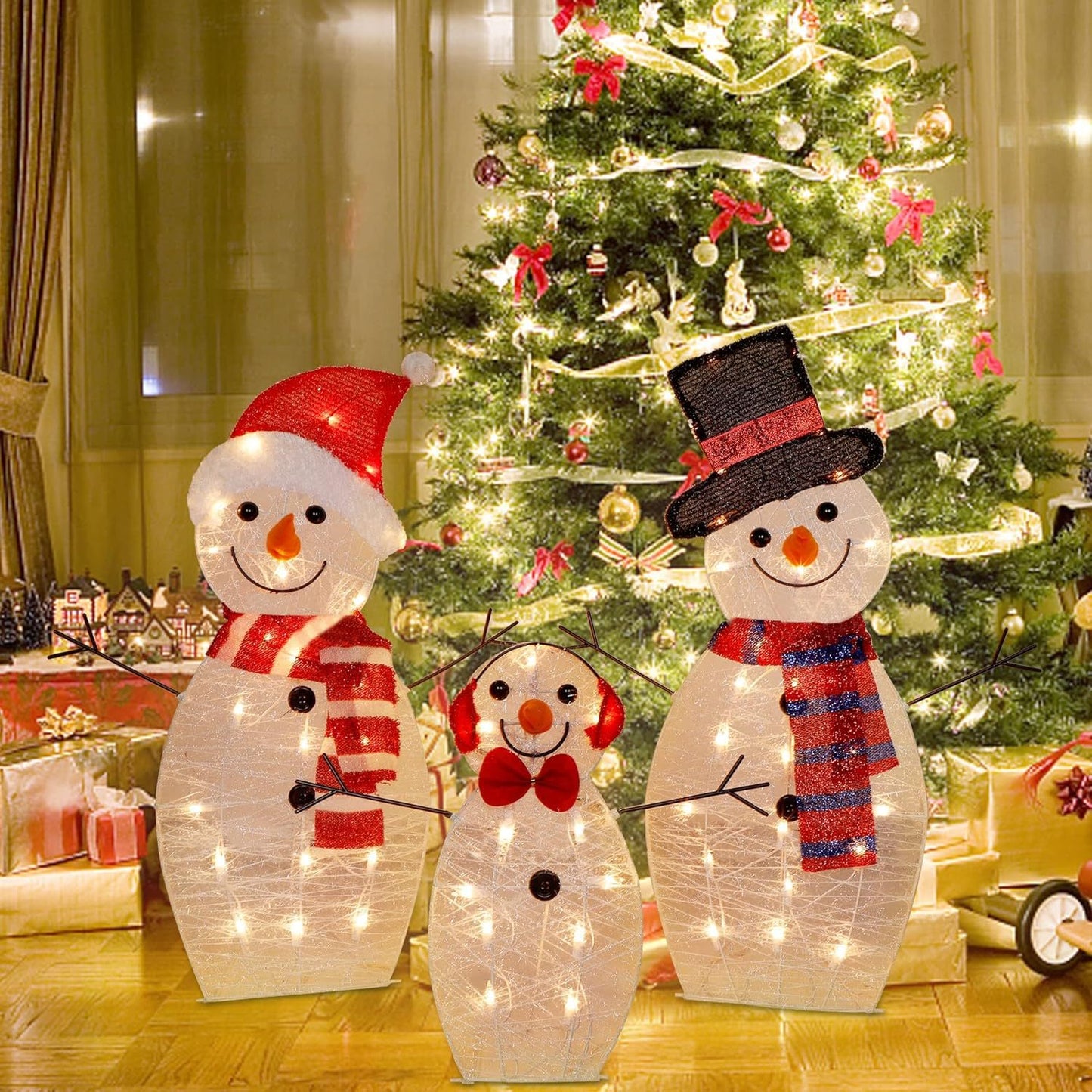 LED Light Christmas Snowman Three-piece Set
