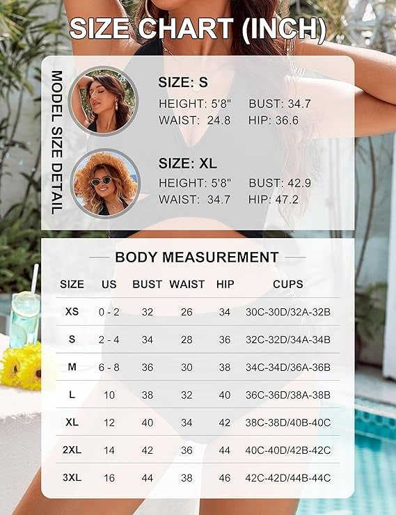 Women's Tummy Control High Waisted Cute Halter Two-Piece Bikini Sets