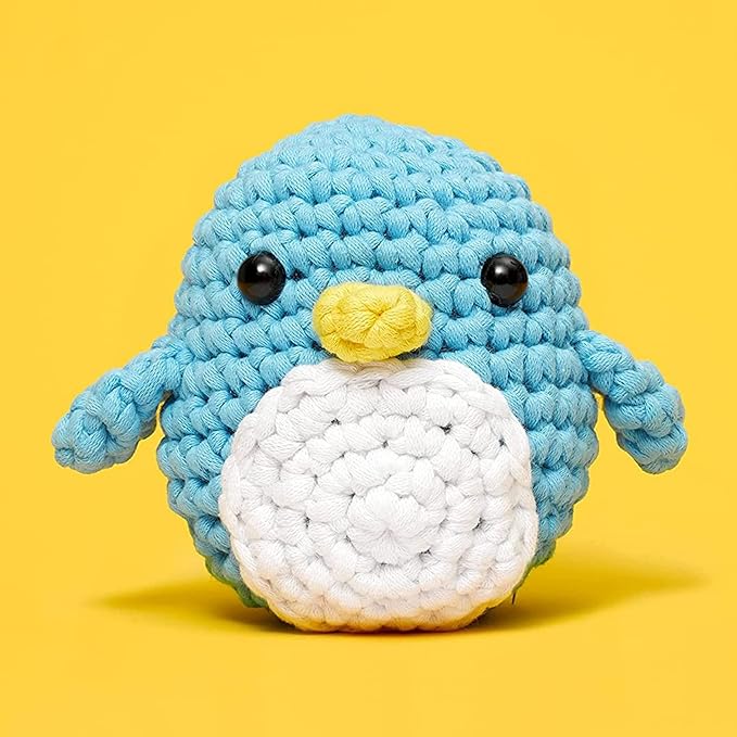 The WALD Beginners Crochet Kit with Easy Peasy Yarn as seen on Shark Tank - with Step-by-Step Video Tutorials - Pierre The Penguin