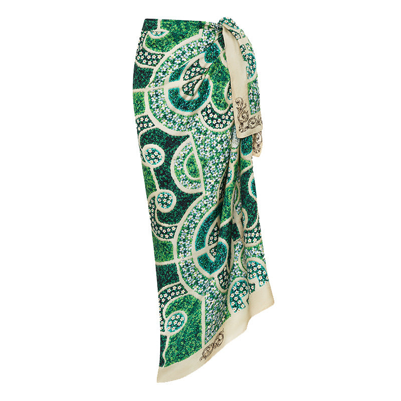 Green printed One Piece Swimsuit bathsuit