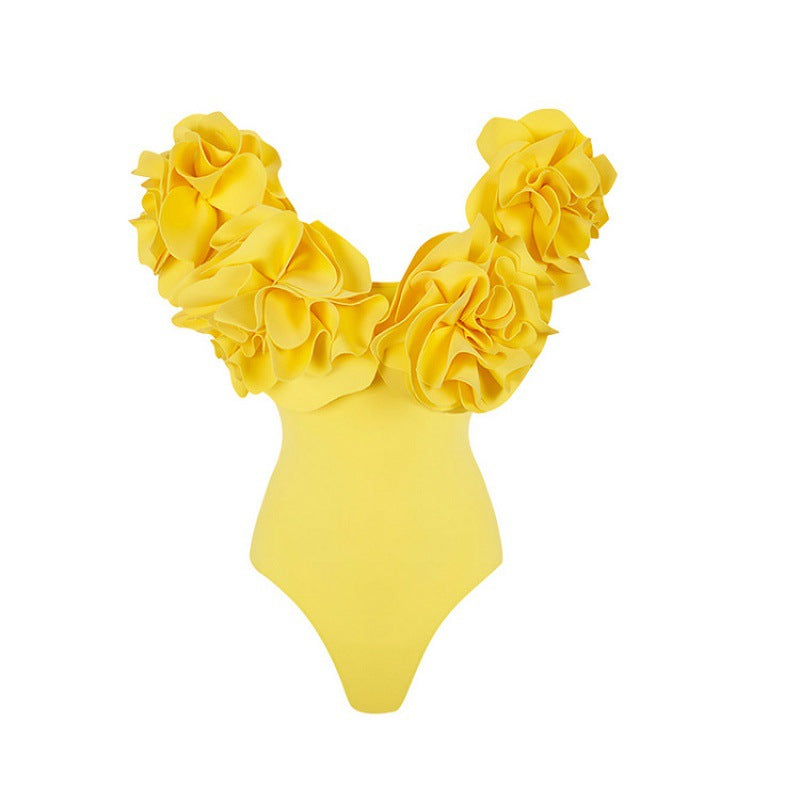 3D Flower One-piece Swimsuit Swimwear