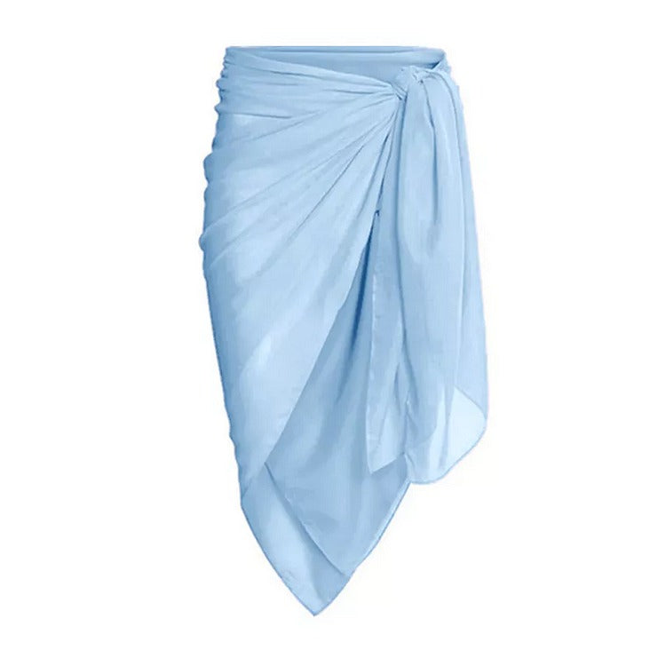 Reversible Tie-shoulder One Piece Swimsuit and Sarong/Skirt