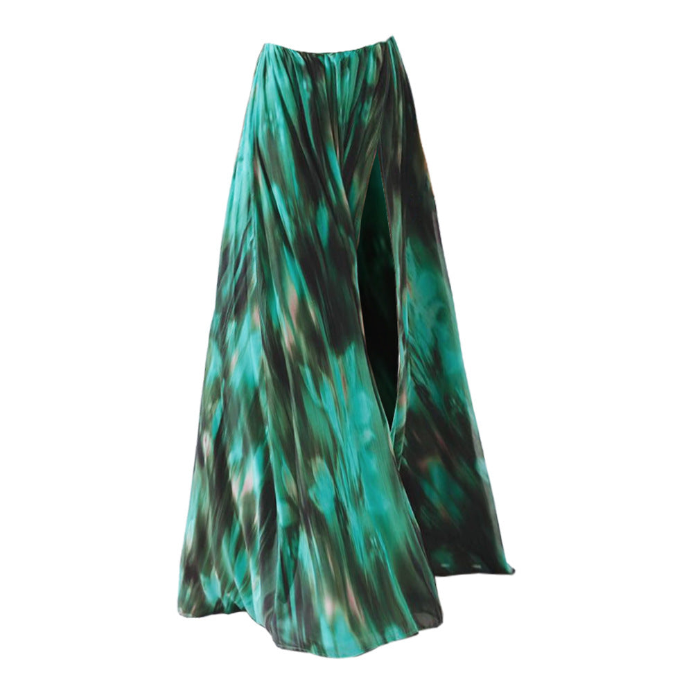 Green Printed Hollow Swimwear