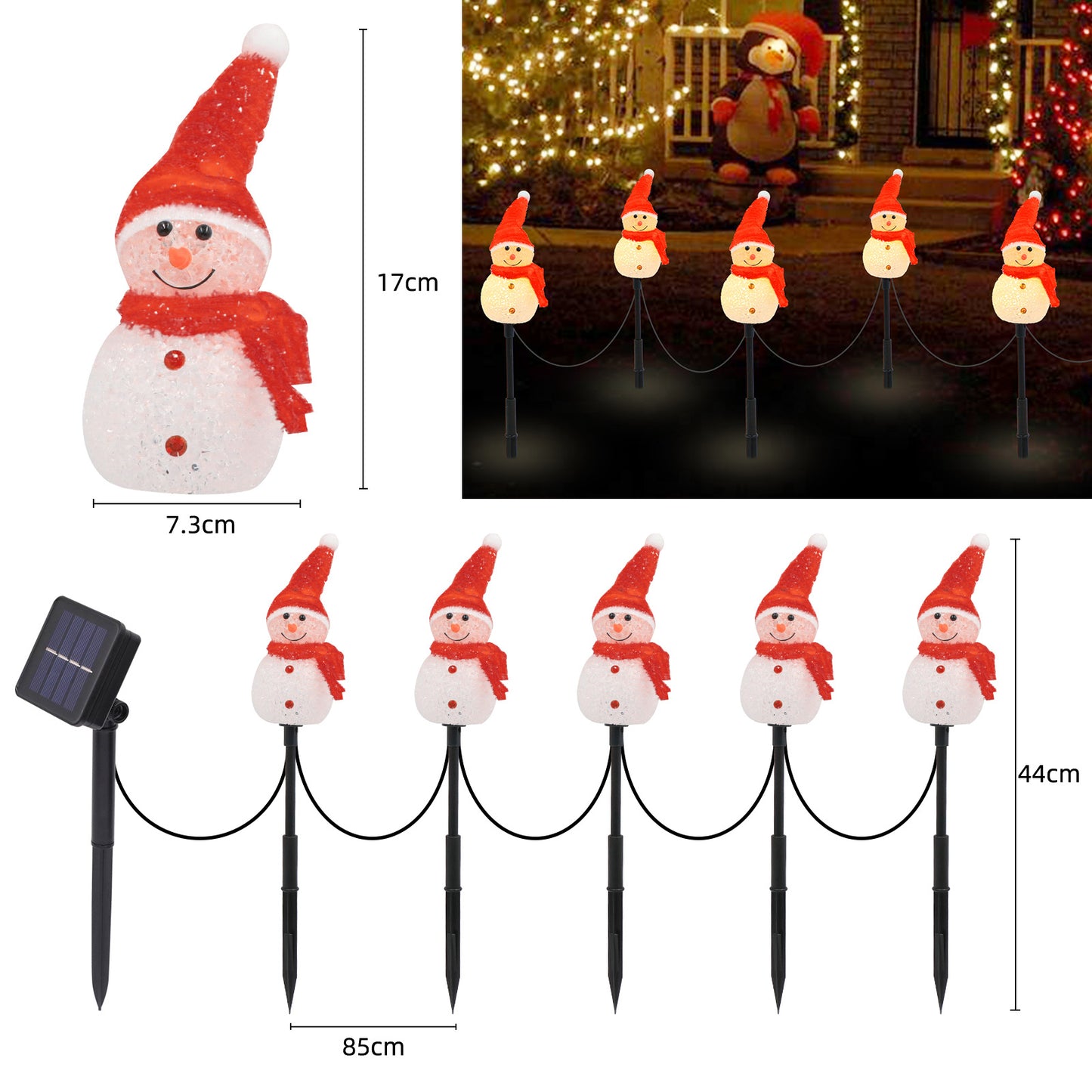 Solar Snowman Light Waterproof Outdoor Landscape Light