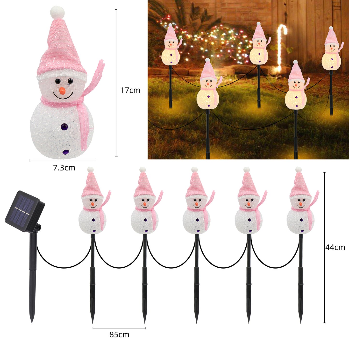 Solar Snowman Light Waterproof Outdoor Landscape Light