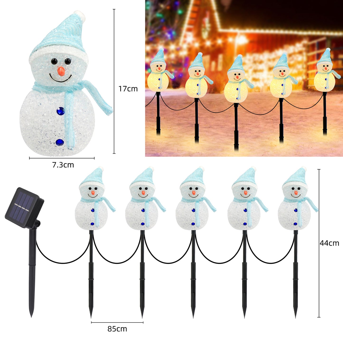 Solar Snowman Light Waterproof Outdoor Landscape Light