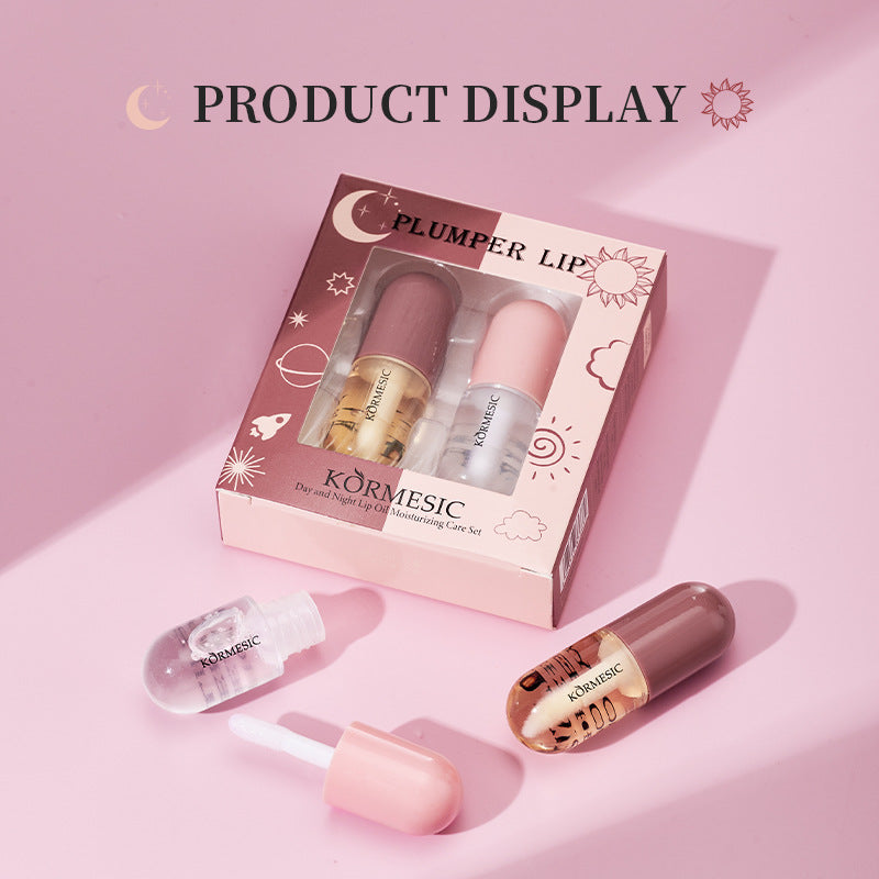 Lip Plumper, Natural Lip Plumper and Lip Care Serum, Lip Enhancer for Fuller, Lip Mask, Beautiful Fuller, Hydrating & Reduce Fine Lines 5.5ML (Day& Night)