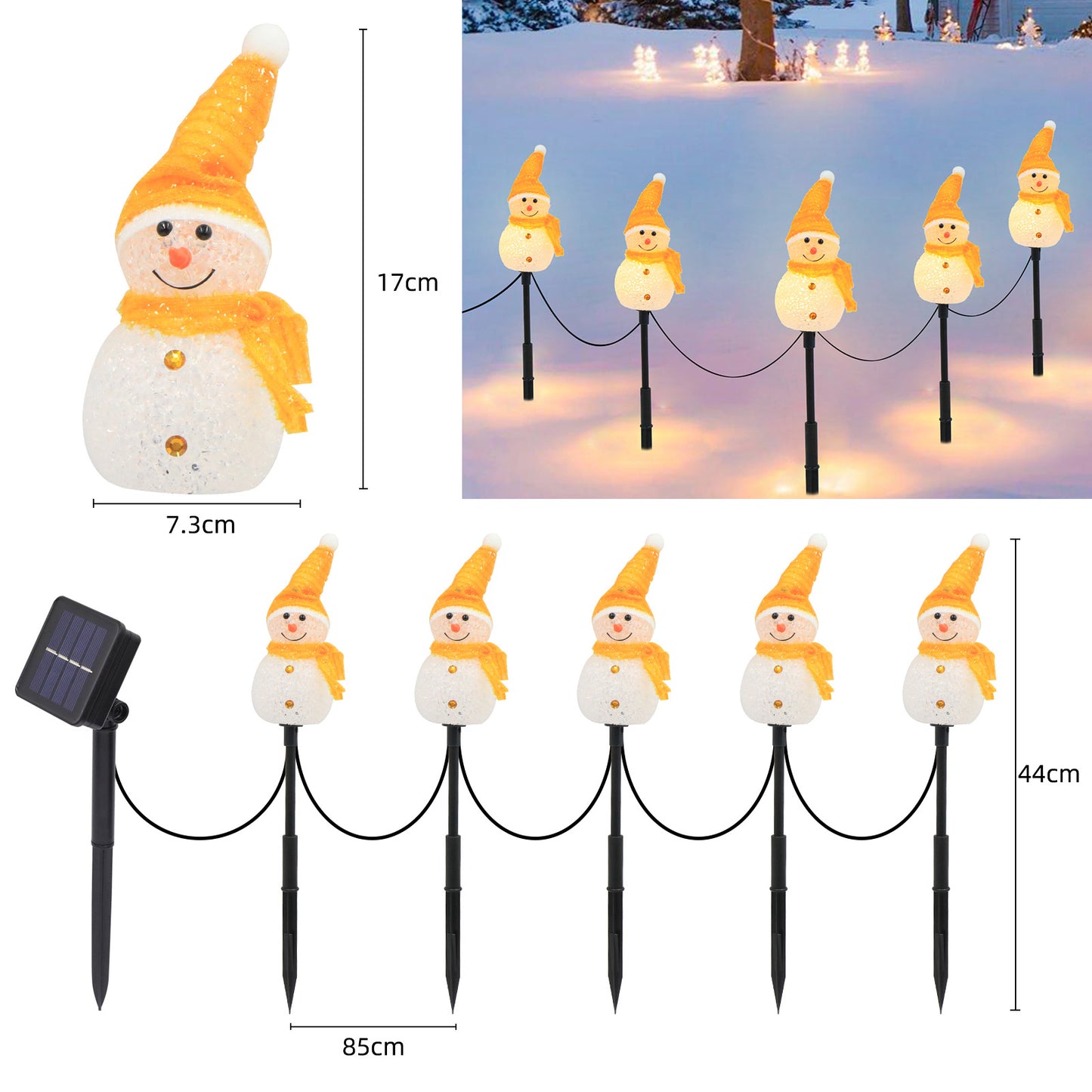 Solar Snowman Light Waterproof Outdoor Landscape Light