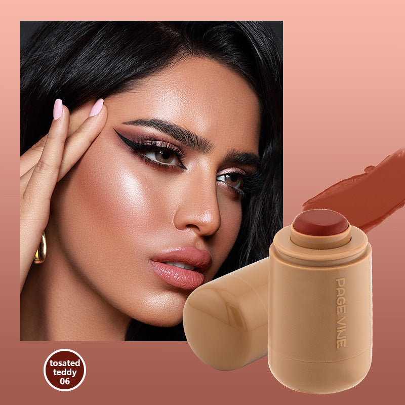 3-In-1 Natural Matte Blush Stick For Cheeks, Eyes, And Lips, Hydrating Formula (0.18 Ounce/pc)