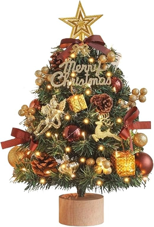 (Free Shipping) Christmas Table Decor Small Christmas Tree with Lights