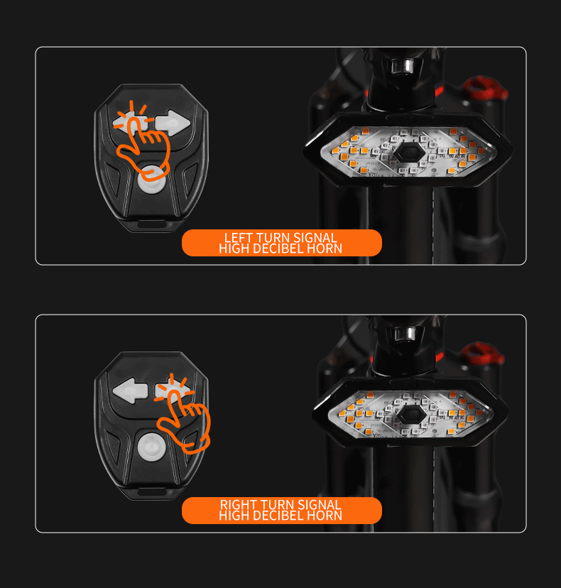 Bike Turn Signal Light – USB & Remote Control