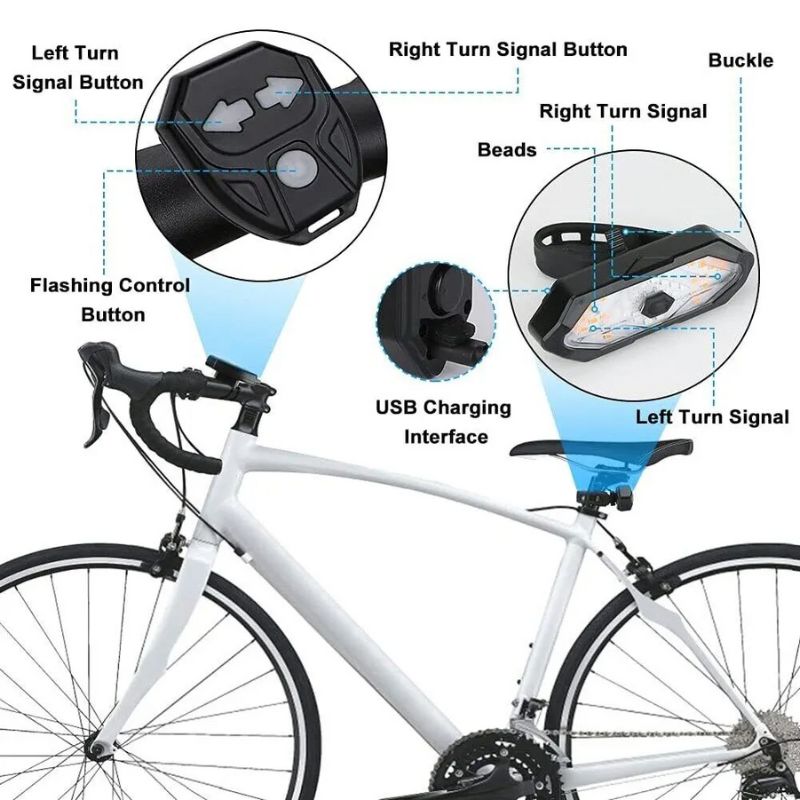 Bike Turn Signal Light – USB & Remote Control