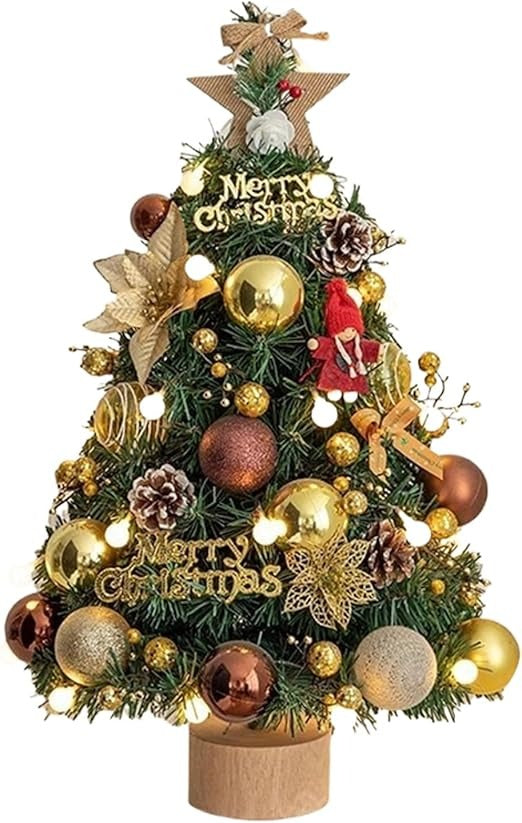 (Free Shipping) Christmas Table Decor Small Christmas Tree with Lights