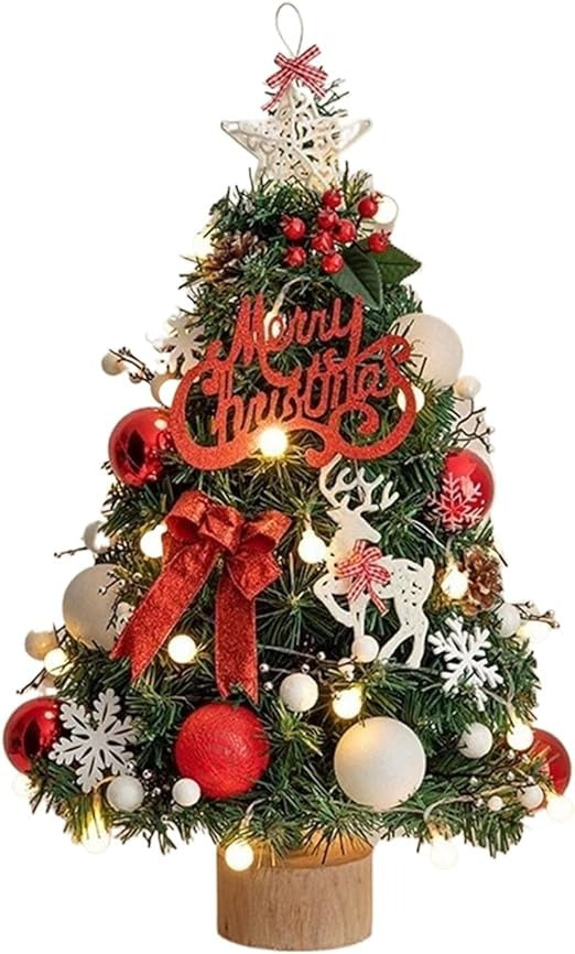 (Free Shipping) Christmas Table Decor Small Christmas Tree with Lights