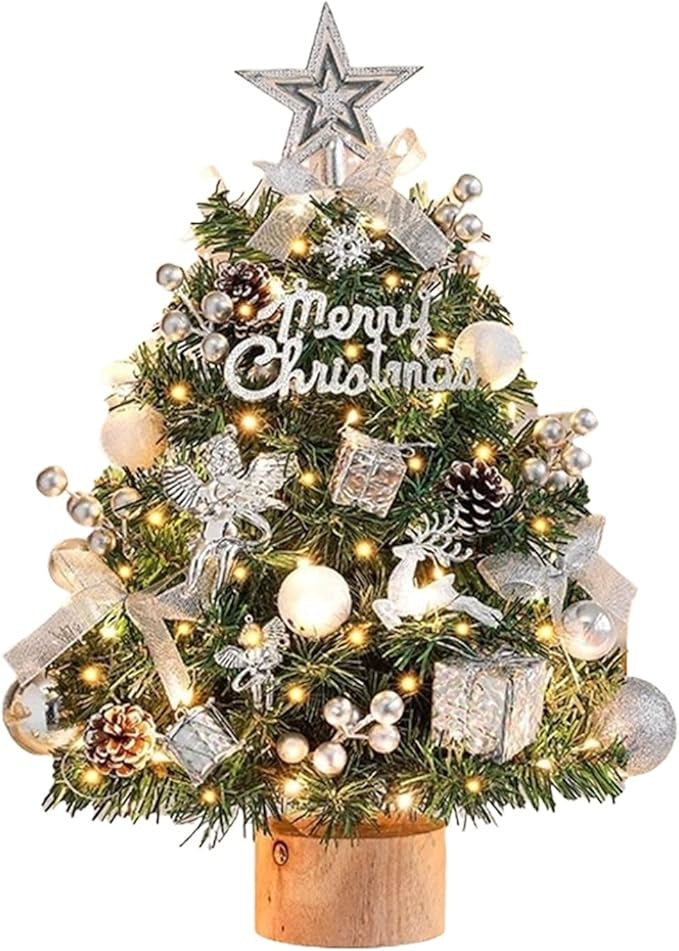 (Free Shipping) Christmas Table Decor Small Christmas Tree with Lights