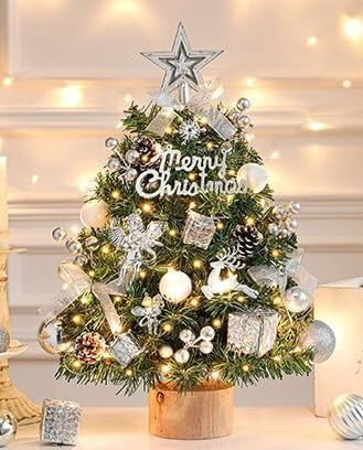(Free Shipping) Christmas Table Decor Small Christmas Tree with Lights