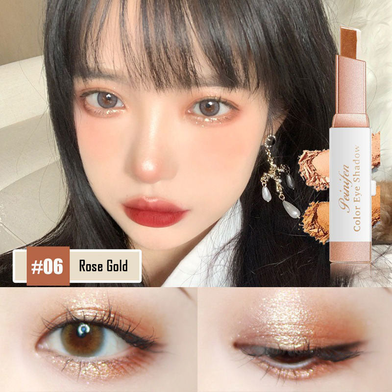 6 Colors Glitter Double Colors Eye Shadow Stick Gradient Eye Makeup