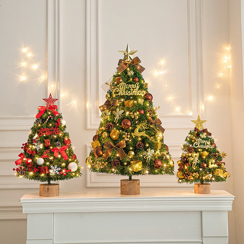 (Free Shipping) Christmas Table Decor Small Christmas Tree with Lights