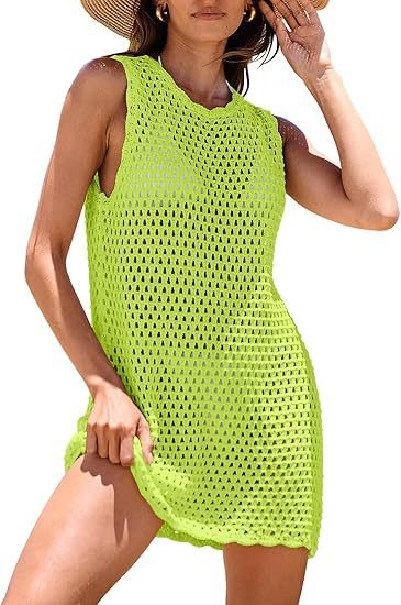 Hollow Open-Back Knit Swimsuit Cover-up