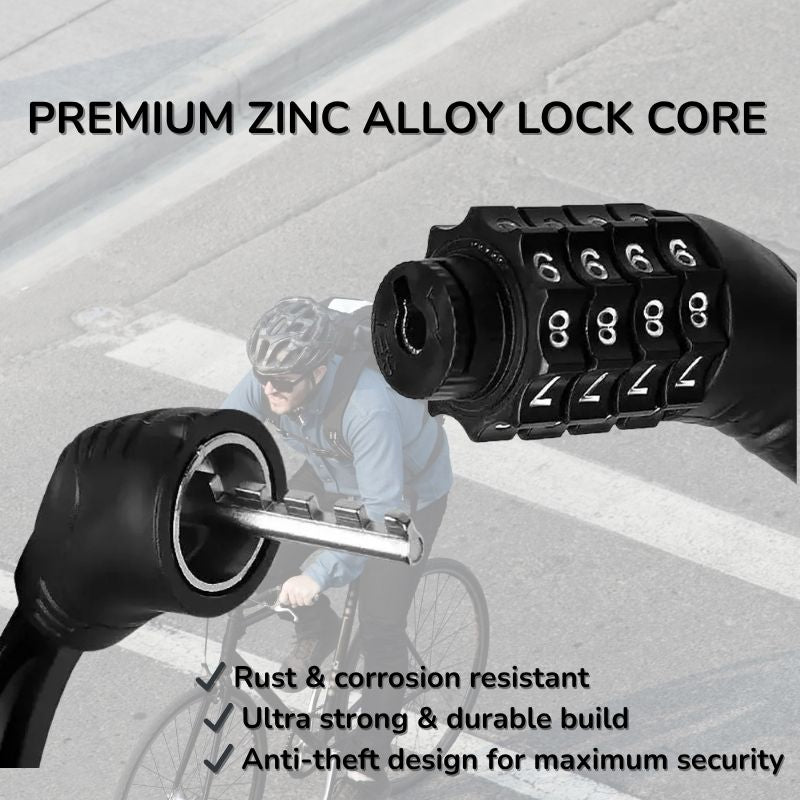 Bike Lock with 4-Digit Code – Lightweight Anti-Theft Cable for Daily Rides