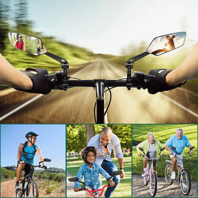 Adjustable Bike Mirror – Wide-Angle Rear View for Safe Cycling - 1 Pair