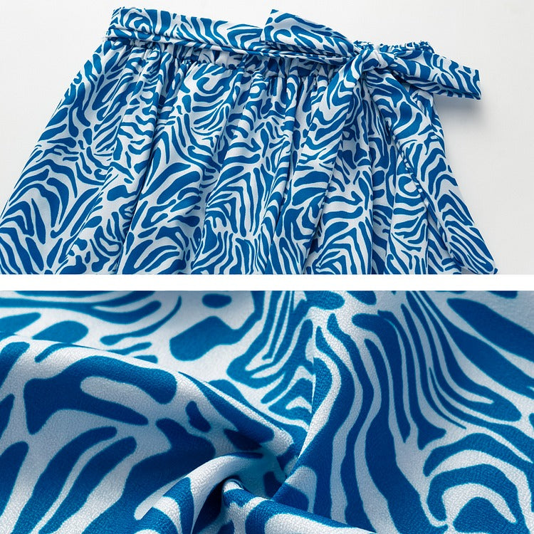 Ruffle Printed One Piece Swimsuit