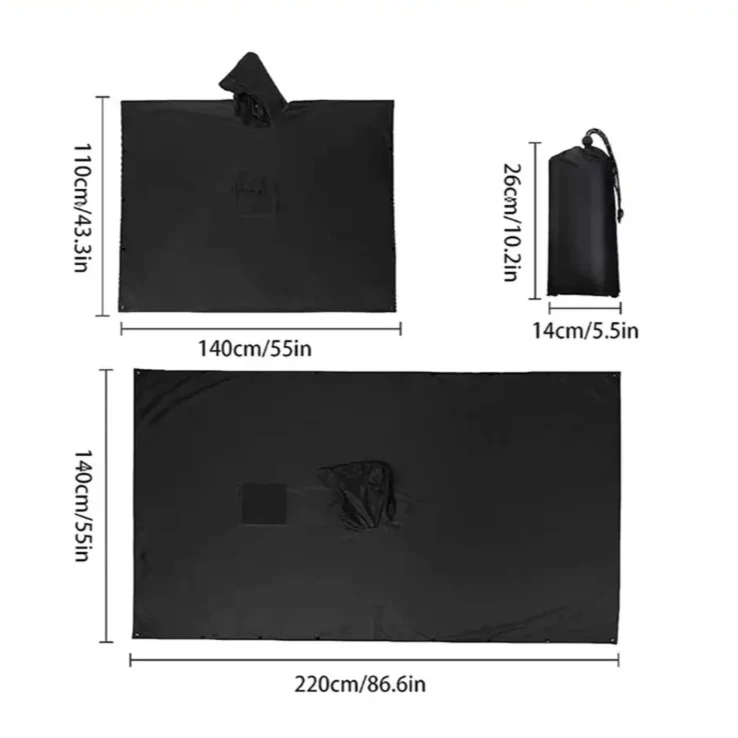Bike Rain Poncho – Waterproof Cape for Cyclists with Hood & Coverage