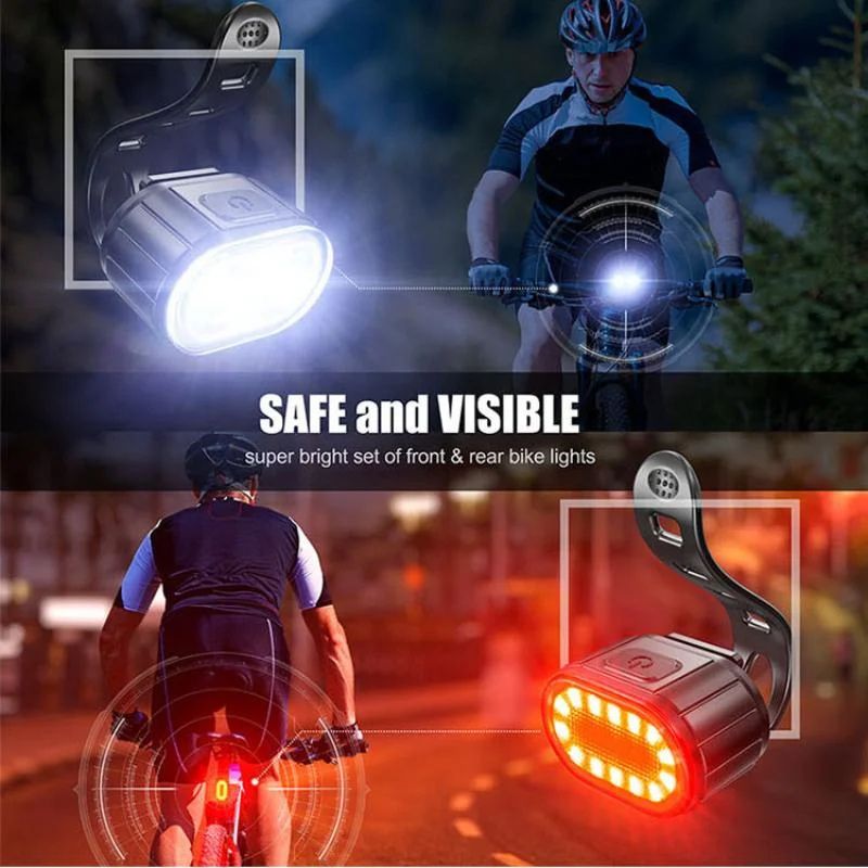 LED Bike Light Set – Front & Rear USB Rechargeable Lights