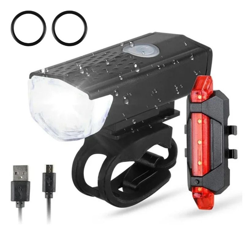 Bike Light Combo – USB Front & Rear Lights
