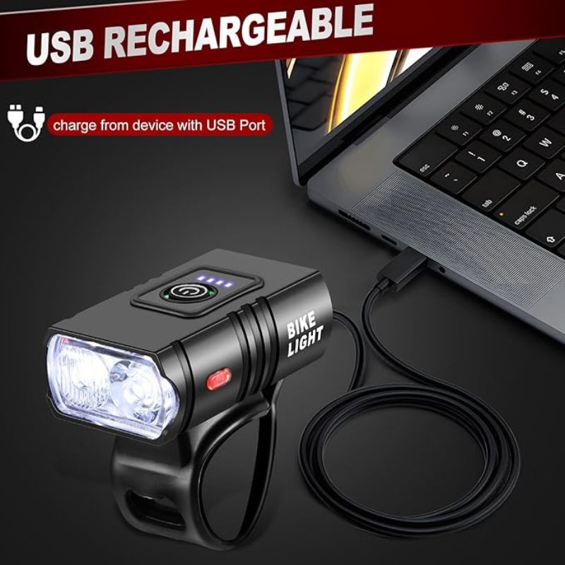Front Bike Light – USB Rechargeable, 1000 Lumens LED