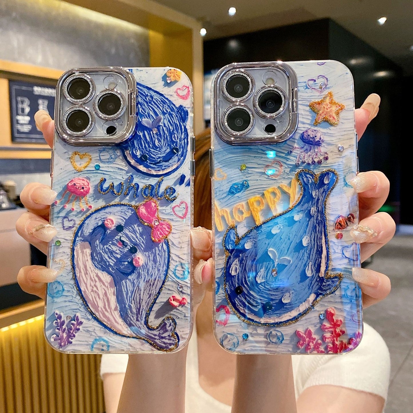 For iPhone case with whale painting
